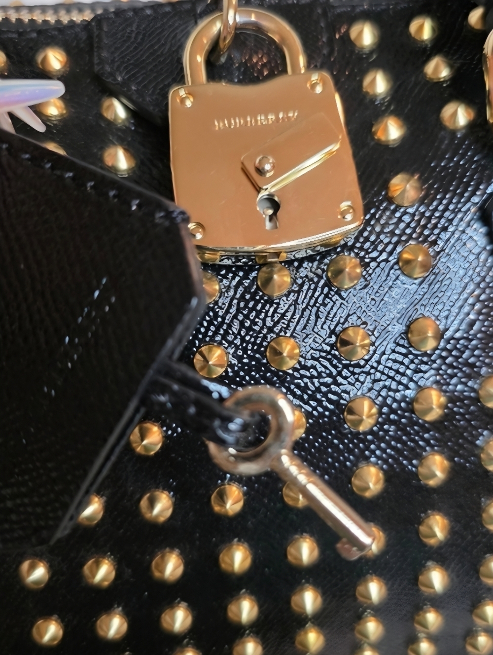 ✨ Burberry LIMITED EDITION Prorsum Blaze Studded Bowling Bag Satchel ✨ - Picture 8 of 16